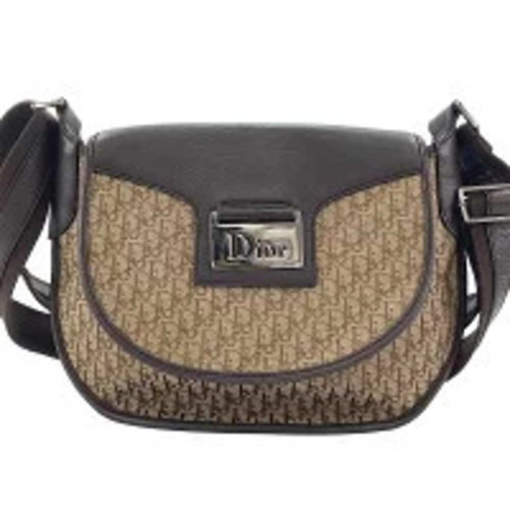 Christian Dior GG Canvas Street Logogram Shoulder Bag Beige Cream